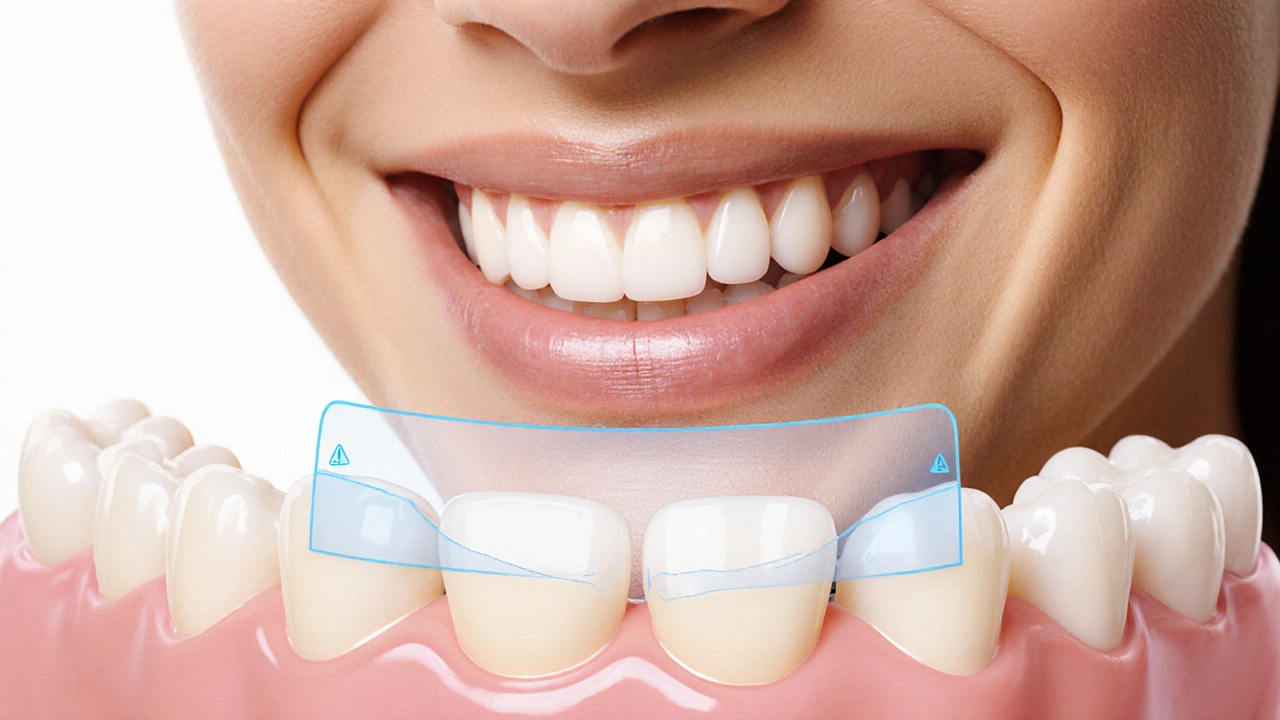 Přirozený úsměv s neviditelným zubním mostem.