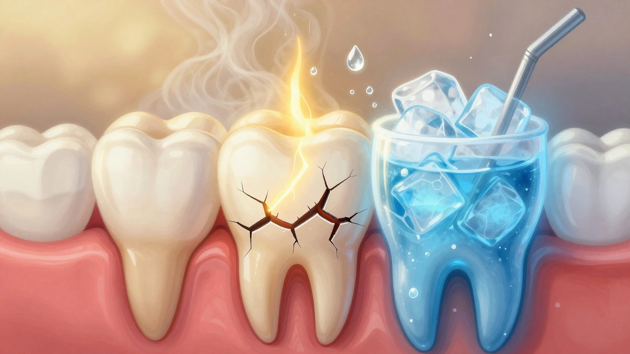 Zub vystavený náhlým teplotním změnám – horko a studené potraviny.