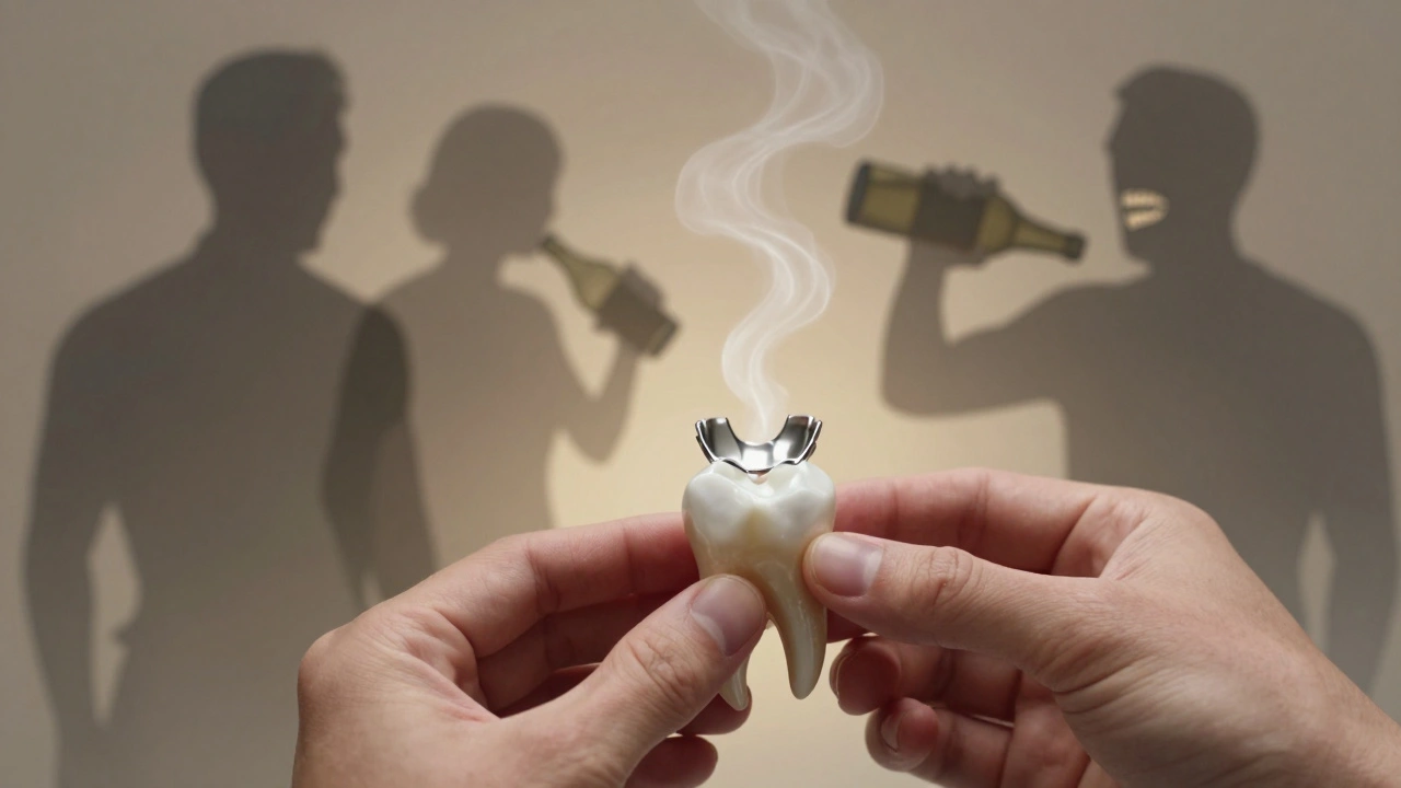 Zubní korunka chrání oslabený zub, zatímco škodlivé návyky zmizí.