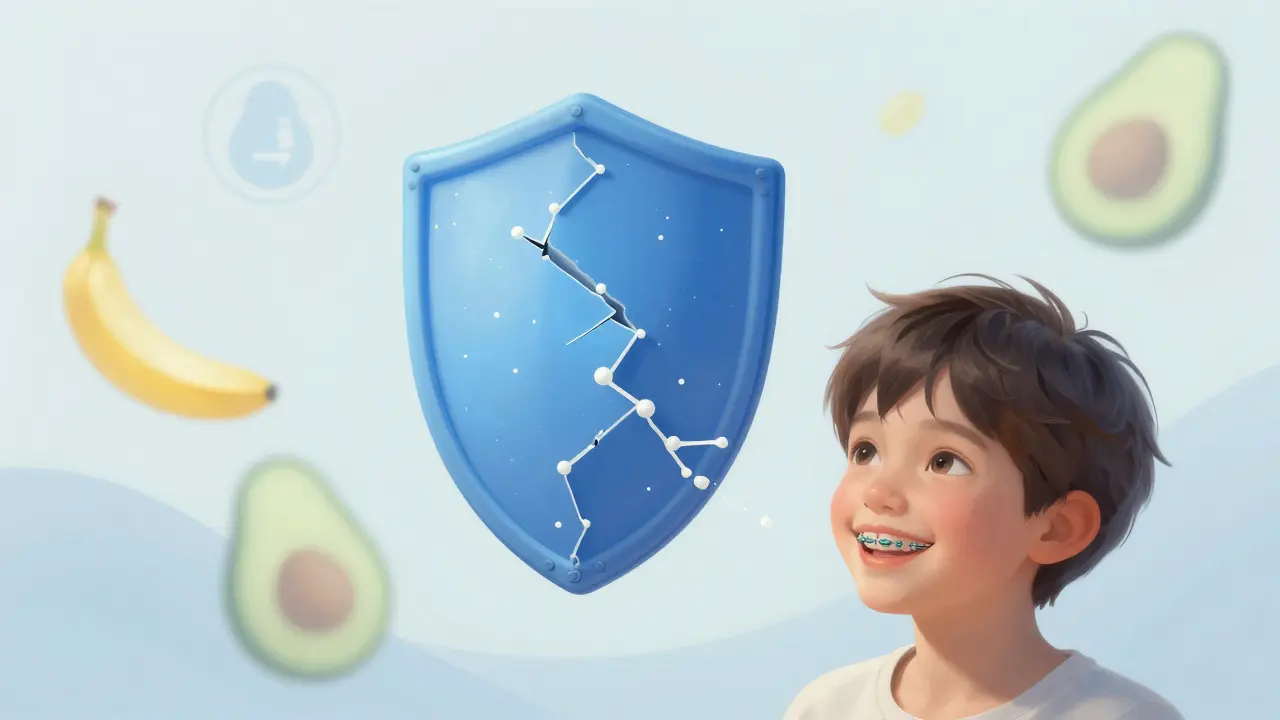 Latexová gumička se mění v ochranný štít z bezpečných materiálů.