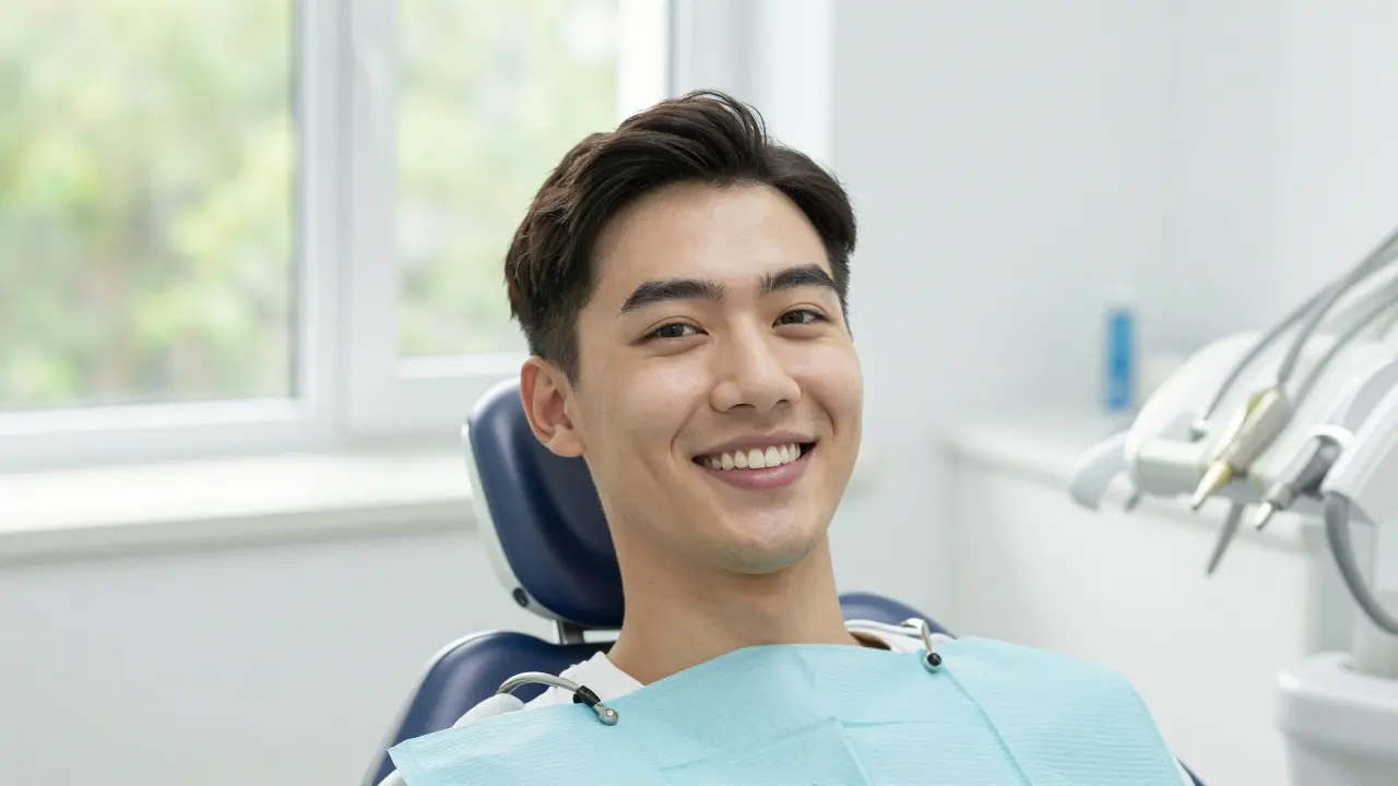 Dovřené usmívající se tváře v ordinaci