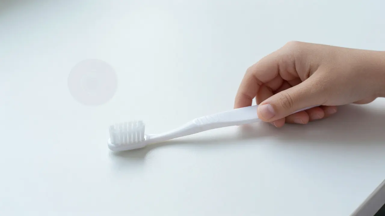 Zubní kartáček a biopsie vedle sebe – symbol včasné diagnózy.