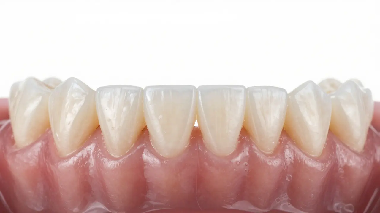 Srovnání zubu s mezerou a zubu po aplikaci estetické keramické fasety.