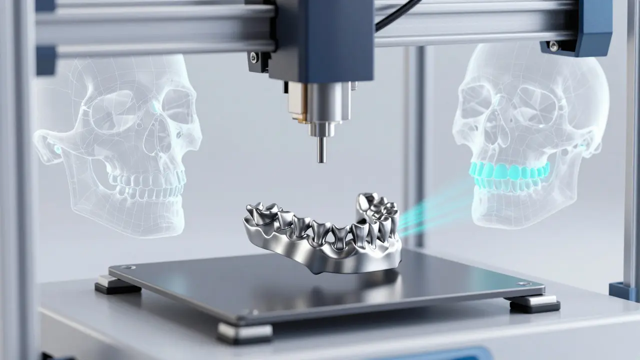 3D tisk personalizované titanové desky pro rekonstrukci zlomeniny čelisti
