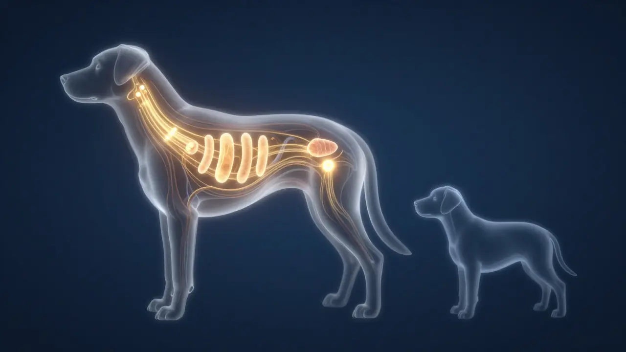 Ilustrace metabolismu psa při hladovění a využití tuků