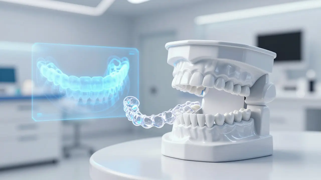 Neviditelná rovnátka a digitální model zubů pro ortodoncii