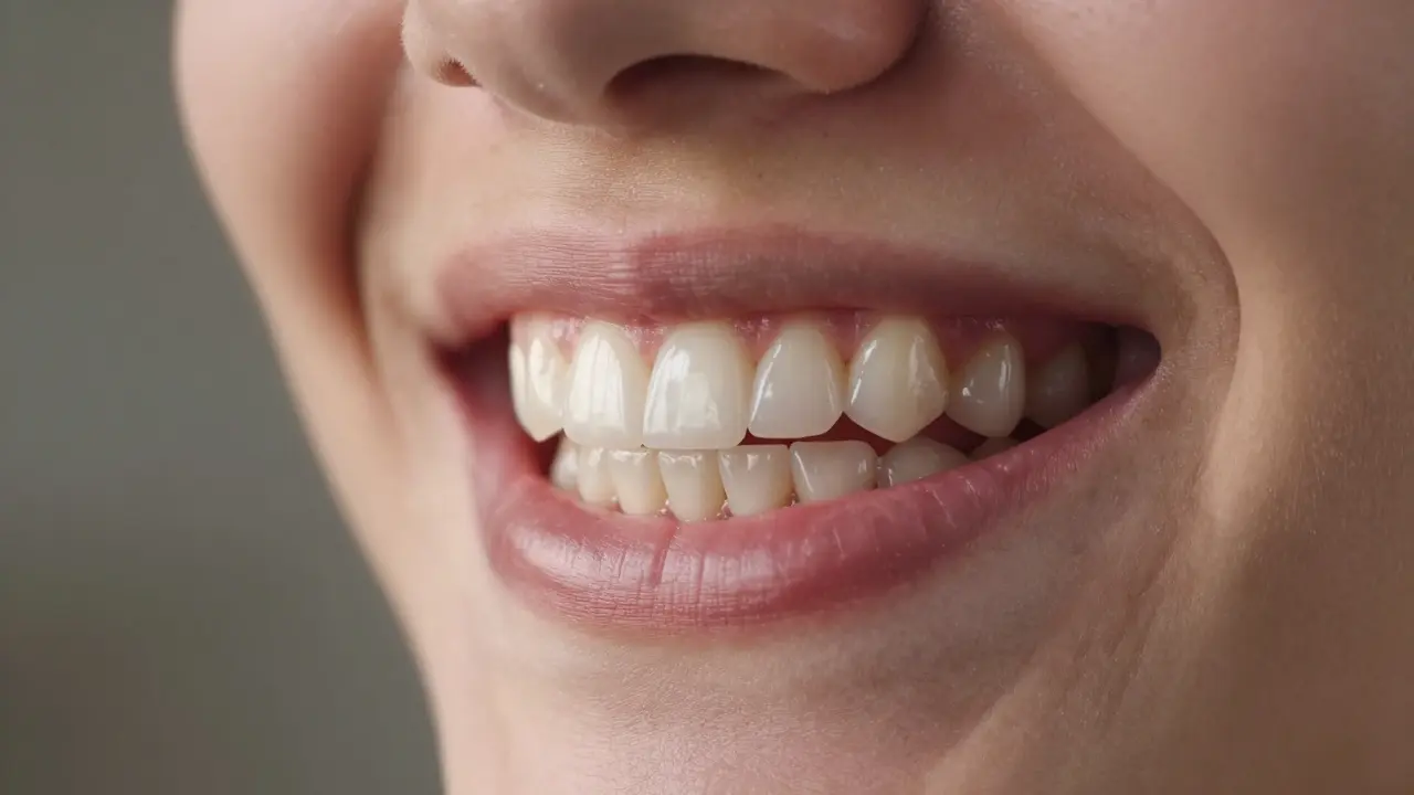 Úsměv s přirozeně vypadajícími zuby po implantaci nebo mostu