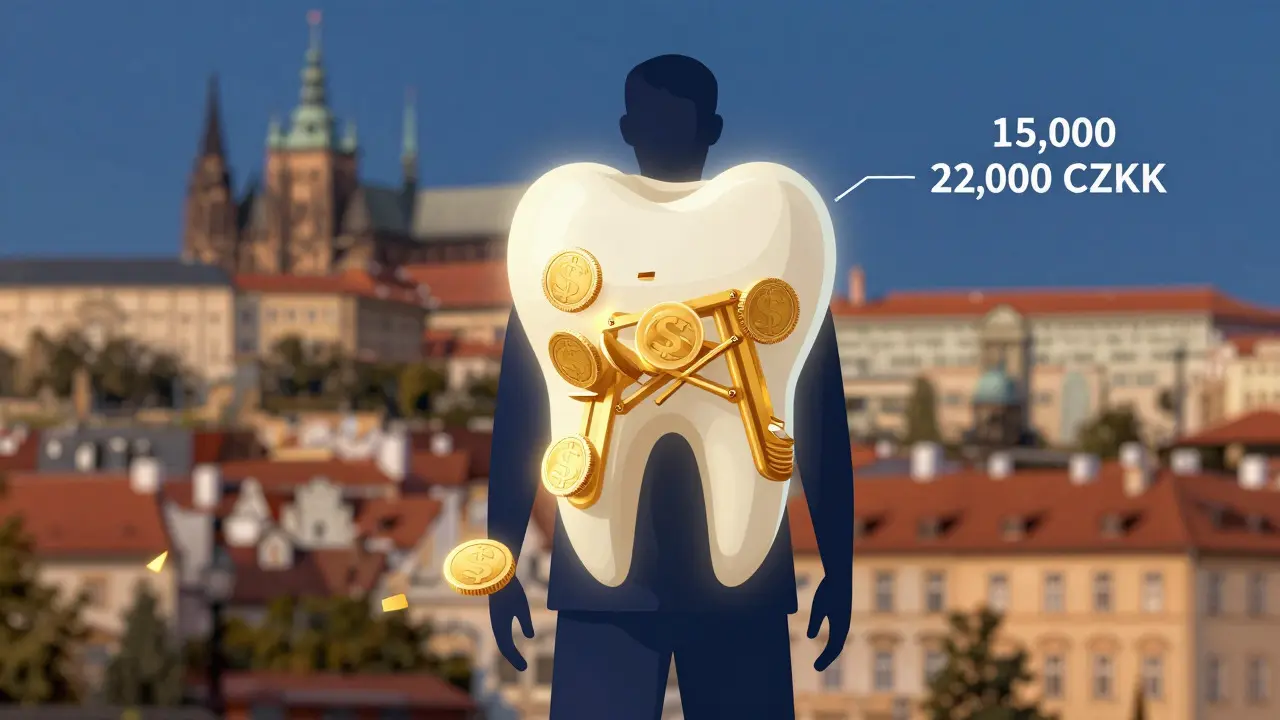 Konceptuální ilustrace finanční hodnoty stomatologické rekonstrukce
