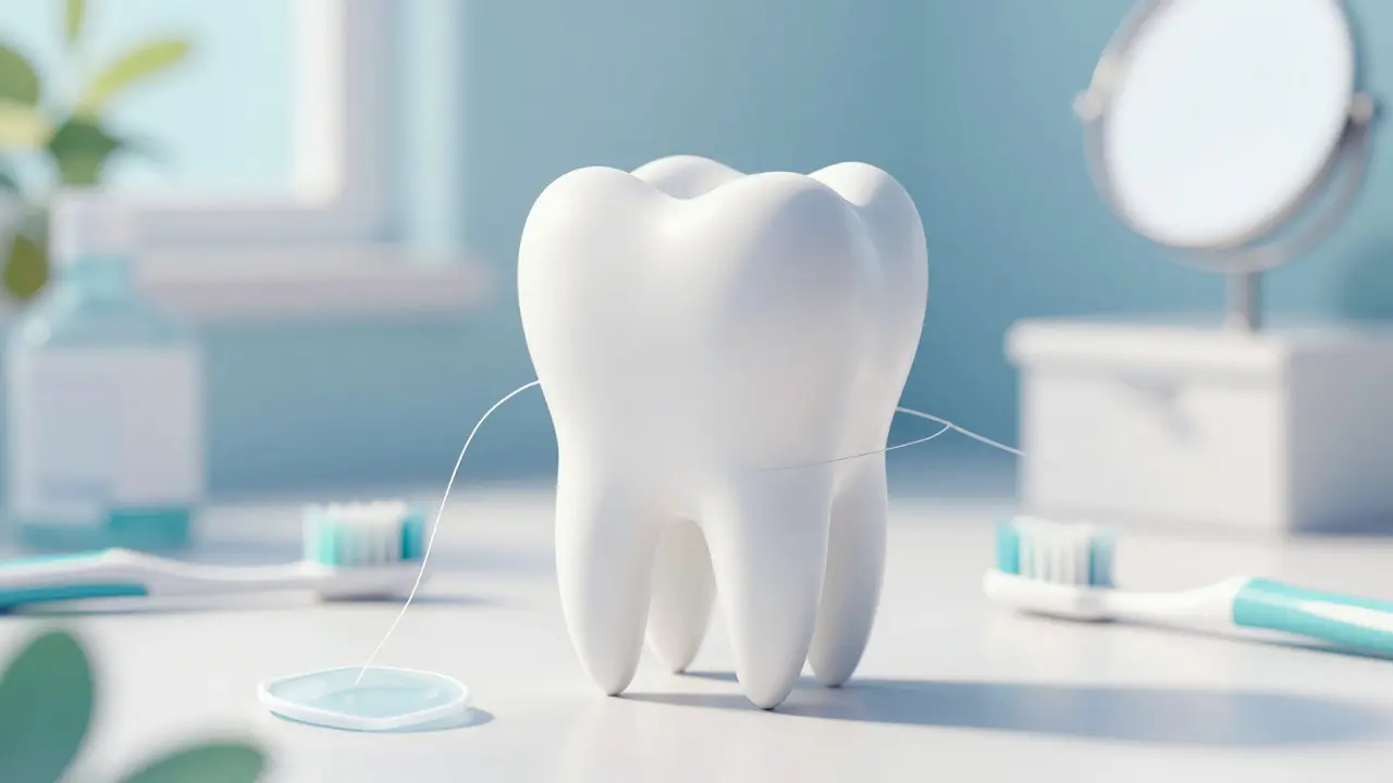 Zdravý zub chráněný hygienou a prevencí zánětů