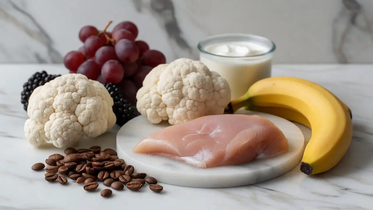 Bílá dieta s zdravými potravinami před zákrokem